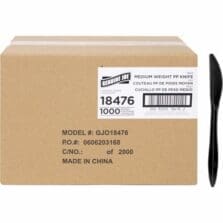 Knives, Medium-weight Polypropylene, Wrapped, 1000/CT, Black
