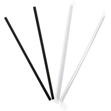 Straws, Wrapped, 7-3/4", 5000/CT, Black