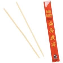 Chopsticks, w/Red Sleeve, Bamboo, 9"L, 100/PK, 10/CT, Natural