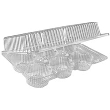 Container, 6-Cupcake Cap, Hinged, 9.63"x6.88"x3", 150/CT, CL