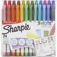 Sharpie Marker, S-Note, Chisel Tip, 24/PK, AST