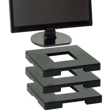 Monitor Riser Block, Stackable, 12"x12"x1-1/4", Black