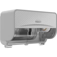 Dispenser, w/Faceplate, f/2 Coreless Rolls, Horz, Silver Mosaic