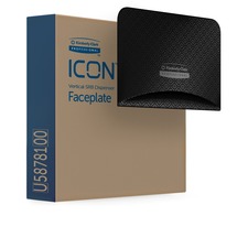 Faceplate, f/2-RollTissueVertDisp, 6"x1.5"x4.25", Black Mosaic