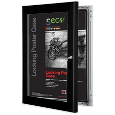 Poster Case, Locking, Aluminum/Plastic, 18"x24", Black