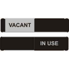 Sign, Door, w/Slider, Vacant/In Use, 10"x2", Black