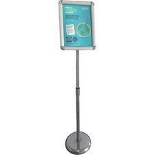 Sign, w/Floor Stand, Hght-Adj, f/Menu Display, 11"x17", Chrome