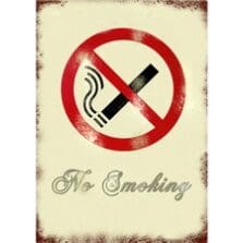 Sign, Wall, "No Smoking", Retro, Aluminum, 11-1/2"x8-1/4", MI