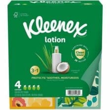 Facial Tissue, Soothing Lotion, 3-ply, 60Sht/Box, 4/PK, WE