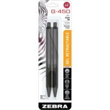 Pens, Gel, Retractable, G-450, 0.7mm, 2/PK, BK