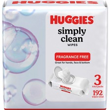 Wipes, f/Hands, Unscented, 192 Wipes/Pouch, 3 Pouches/PK, WE