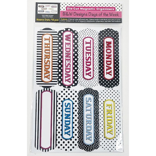 Board Header, Days of Week, Magnetic, Pattern, 8 Pieces, MI