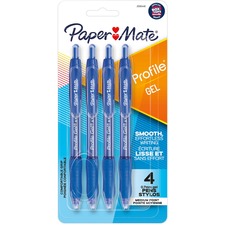 Gel Pen, 0.7mm Point, 3/10"Wx3/10"Lx7"H, 4/PK, Blue