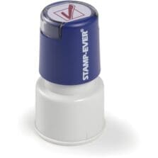 Stamp, Pre-Inked, Check Mark, 3/4" Dia Impression, Red