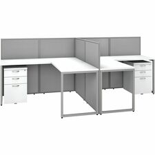 Desks, w/Returns/Panels, 2-Person, 119"x60"x44-78", Pure White