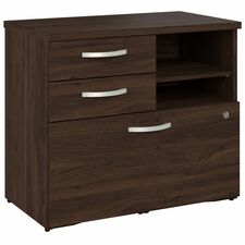 Storage Cabinet, 3 Drawers, 29.72"x16.93"x25.98", Black Walnut