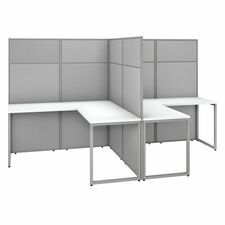 Workstation, 2-Person, 119.09"x60"x66.34", Pure White