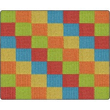 Rug, Blocks, Basketweave, Rectangle, 7'6"x13'2", Primary