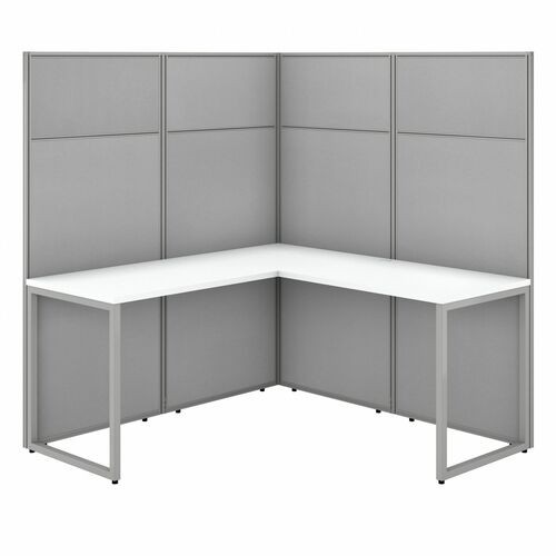 Workstation, L-Shaped, 60"x60"x66.34", Pure White