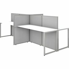 Desks, w/Panels, 4-Person, Open, 119"x60"x44-7/8", Pure White