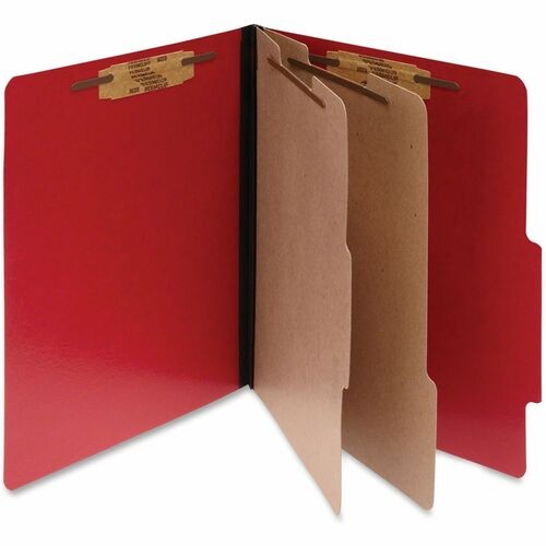 Top-Tab Folders, w/ Fasteners, 3"Exp, Letter, 10/BX, Red