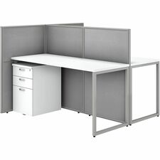 Desks, 2-Person, w/2Pedestals/Panels, 60"x60"x44-7/8", PureWE