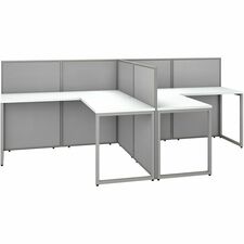 Desks, w/Returns/Panels, 2-Person, 119"x60"x44-78", Pure White