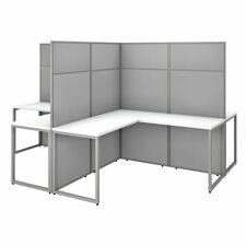 Workstation, 4-Person, 119.09"x119.09"x66.34", Pure White