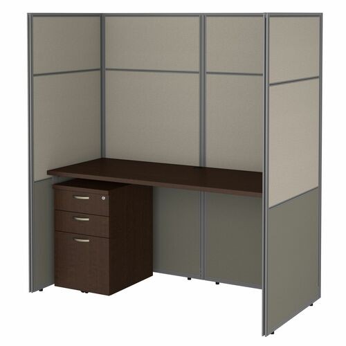 Workstation, w/Closed Panels/Ped, 61"x30.51"x66.34", Mocha CY