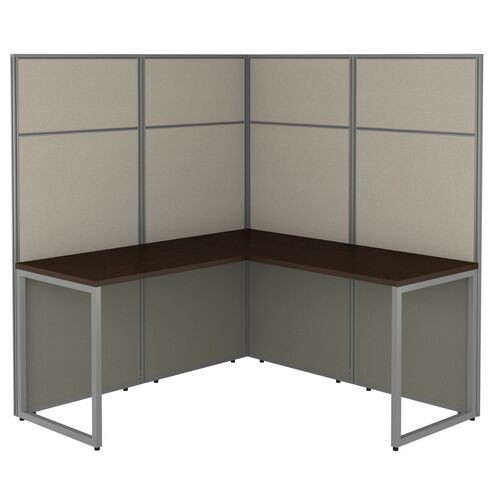 Workstation, L-Shaped, 60"x60"x66.34", Mocha Cherry