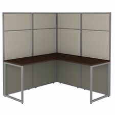 Workstation, L-Shaped, 60"x60"x66.34", Mocha Cherry