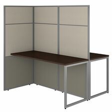 Workstation, 2-Person, 60"x60"x66.34", Mocha Cherry
