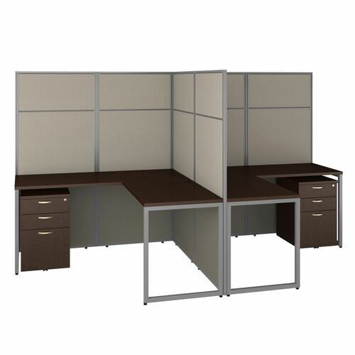Workstation, w/Peds, 2-Person, 119.09"x60"x66.34", Mocha CY