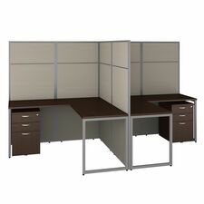 Workstation, w/Peds, 2-Person, 119.09"x60"x66.34", Mocha CY