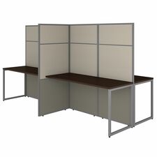 Workstation, 4-Person, 119.09"x60"x66.34", Mocha Cherry
