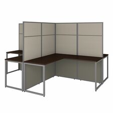 Workstation, 4-Person, 119.09"x119.09"x66.34", Mocha Cherry