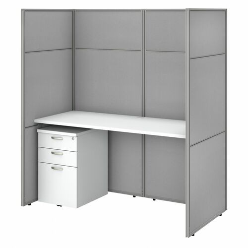 Workstation, w/Closed Panels/Ped61"x30.51"x66.34", Pure White