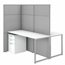 Workstation, 2-Person, w/Peds, 60"x60"x66.34", Pure White