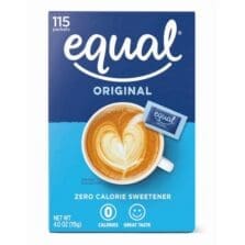 Sugar Substitute, Equal, 1.0 g Packets, 115/BX, Blue