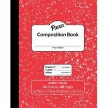 Composition Book, Grade3, 24Shts, 48Pgs, 9-3/4"x7-1/2", RD