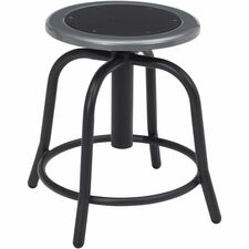 Stool, Steel Frame, 18-Gauge, Steel Seat, 14.5"x14.5"x18"-24", BK