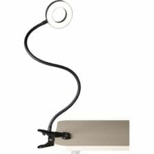 Ring Light, Clip-On, Dimmable, Flex Neck, LED, 21-1/4"H, BK