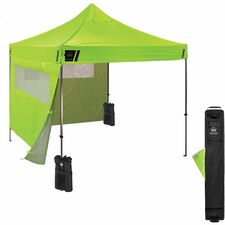Tent Kit, 10'x10' Enclosed Tent, Steel Frame, Mesh Windows, Lime