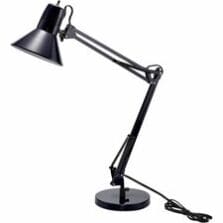 Lamp, f/Desk, Swing Arm, Flat Base, BK