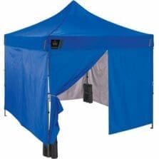 Tent Kit, 10'x10' Enclosed Tent, Steel Frame, Zipper, Blue