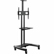 TV Cart, 2 Shelves, Steel Frame, For 32" to 70" TVs, 70"H, BK