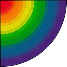 Rug, Quarter Circle, 6' Across, Rainbow