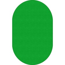 Rug, Oval, Solid Color, 7'6"x12', Lime Green