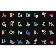 Rug, Alphabet, Pictures, Rectangle, 7'6"x12', Primary