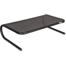 Monitor Stand, Metal, 50lb Cap, 18.5"x12.25"x5.25", Black